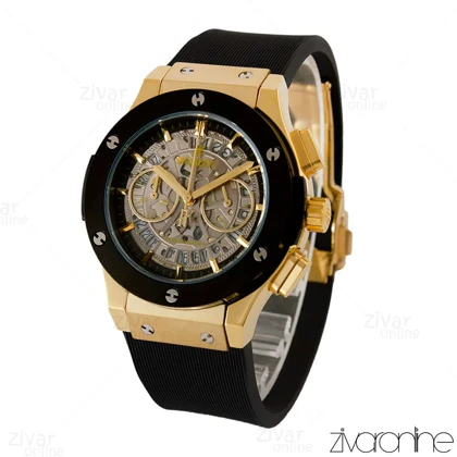 ساعت هابلوت زنانه کلاسیک فیوژن اسکلتون طلایی مشکی 104432