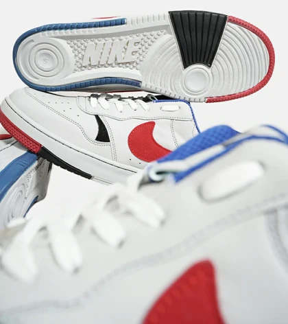 کفش کتانی بزرگ پا مشکی سفید آبی قرمز نایک Nike Gama Force Sail