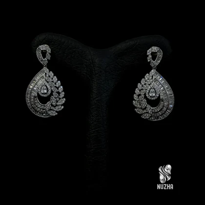 گوشواره جواهری نقره کدgn1029