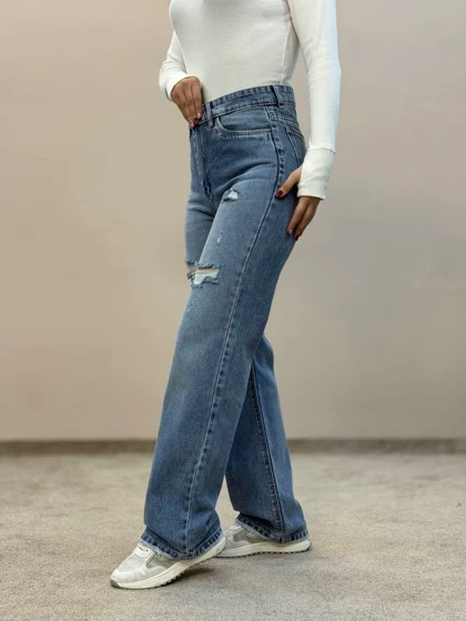 شلوار جین نیمبگ دریایی زاپ2180