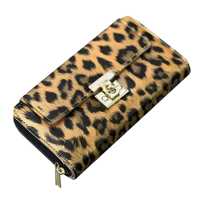 کیف پول زنانه و دخترانه پلنگی پیچی مدل MSN22-18