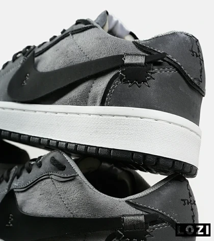 کفش کتانی مردانه و زنانه طوسی مشکی NIKE jordan 1 مدل 7181