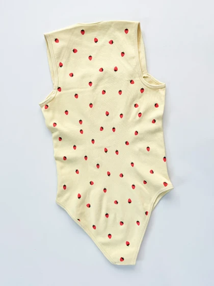 بادی سیملس یقه خشتی کرمی گل رز