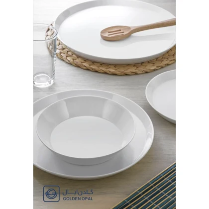 سرویس غذاخوری سفید 26 پارچه گلدن اوپال مدل استراکچر