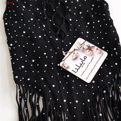 سرهمی فانتزی مشکی مدل نگین‌دار کد 4860-7166