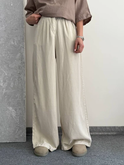شلوار silk کرم 🍦