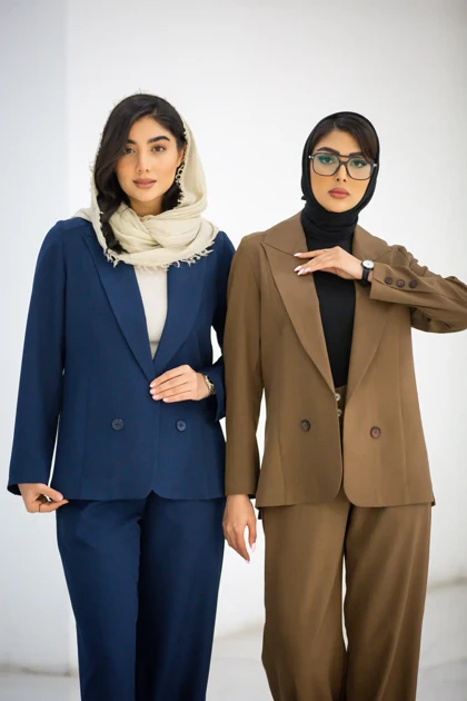 کت زنانه بزایاق یقه بلیزر 2 دکمه