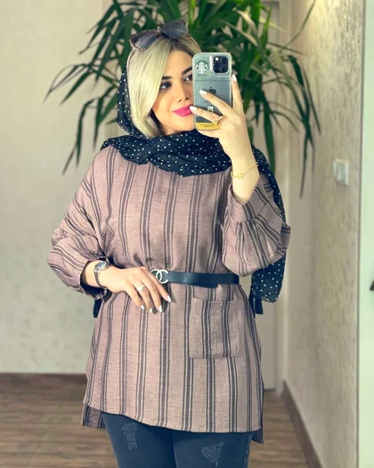 مانتو تونیک راه راه کد 50150