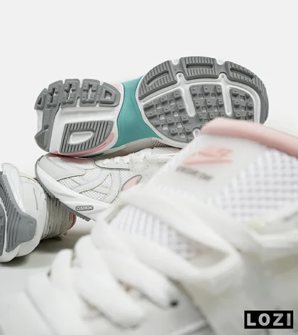 کفش کتانی زنانه سفید صورتی Nike cushlon مدل 5191