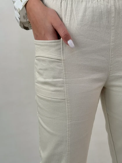 شلوار کتان مام استایل کد 101