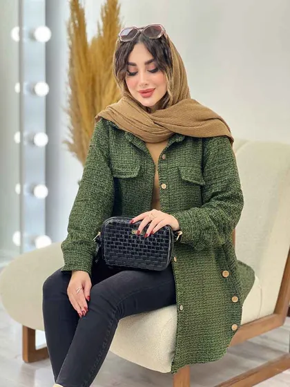 مانتو پائیزه بغل سه دکمه