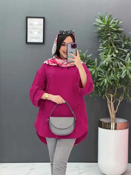 مانتو جلو بسته جیب برش‌دار