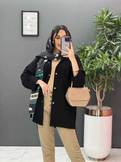 مانتو لینن دو جیب پاکتی