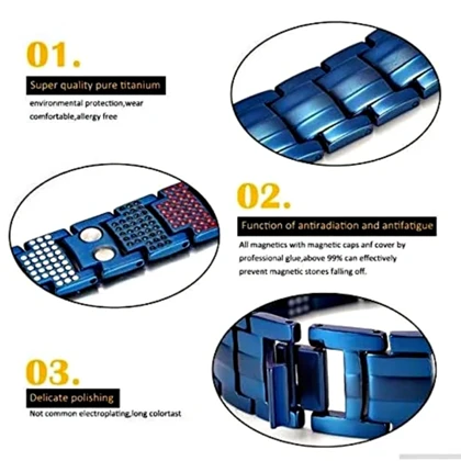 دستبند مغناطیسی مگنت آریکس مدل نانو کدtitanium7 مدل u-10248