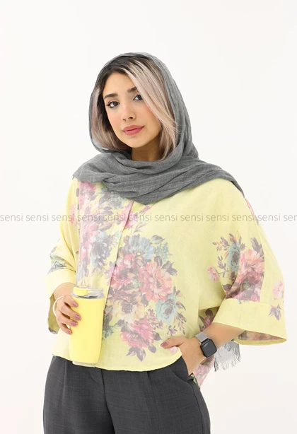 شومیز کراپ طرح دار کد1005313