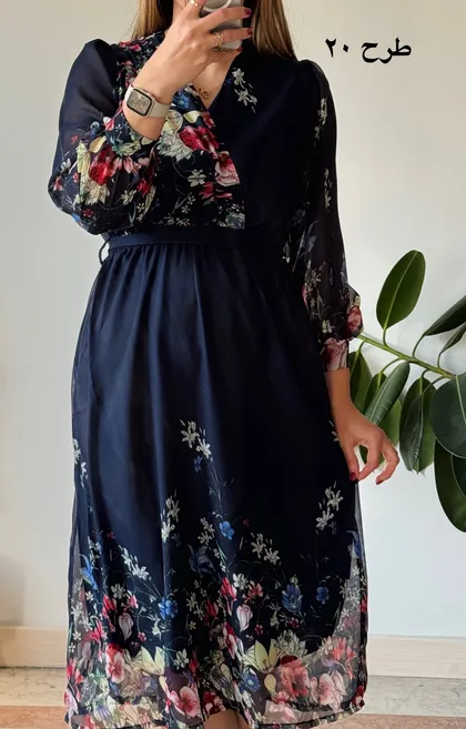 پیراهن حریر سرمه سری 18