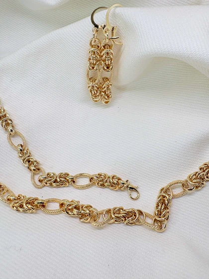 سرویس کامل برند شین مدل «گره شاهانه» | ترکیب بافت و حلقه با گارانتی 1 ساله