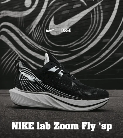 کفش کتانی مردانه و زنانه مشکی سفید نایک NIKE lab Zoom Fly 'sp مدل 7256