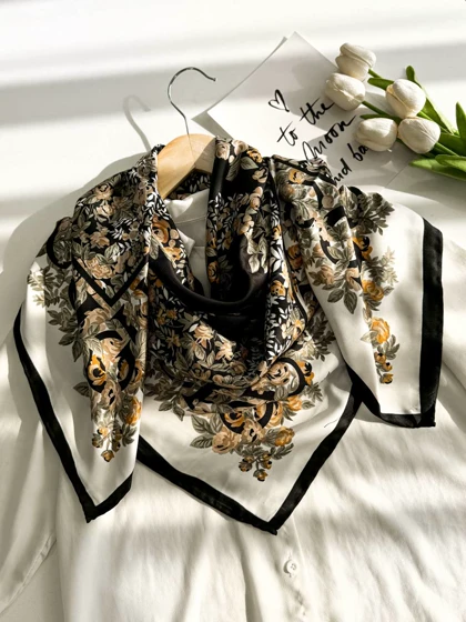 روسری Gucci ابریشم دور دست دوز (قواره 120) 30141