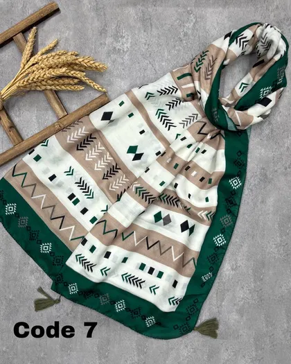 شال نخی میکس سبز 3509