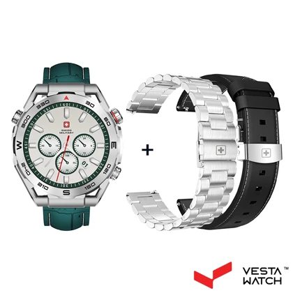 ساعت مچی هوشمند سوئیس میلیتاری SWISS MILITARY مدل SM-W-DOM3-SLF-GRNSIST-2PRESTP