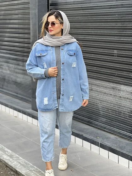 مانتو جین زاپ‌دار 3332