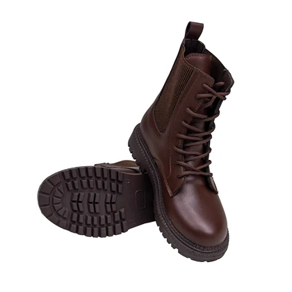 نیم بوت دو کش بندی قهوه ای کد 556