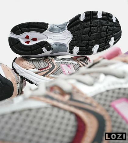 کفش کتانی مردانه و زنانه طوسی گلبهی NEW BALANCE 530