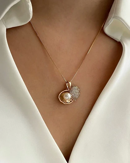 گردنبند صدف و مروارید ژوپینگ
