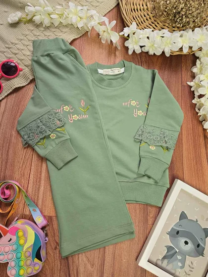 بلوز شلوار دخترانه طرح لاله گلدوزی