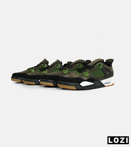 کتانی ساق‌دار زنانه و مردانه سبز زیتونی Nike air jordan 4 مدل 6469