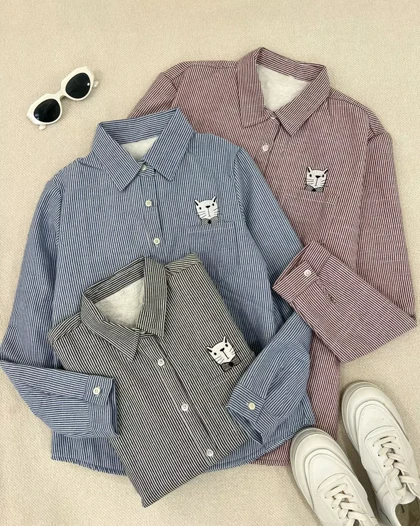 شومیز داخل تمام خز راه راه کد 5432