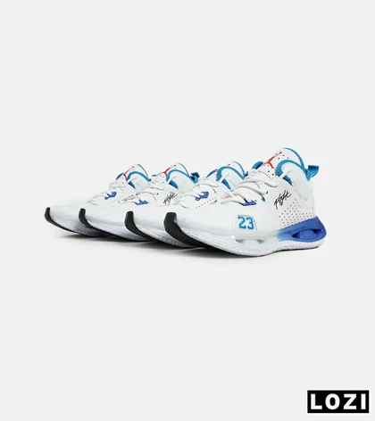 کفش کتانی ساق‌دار سفید آبی مردانه Nike air jordan 23