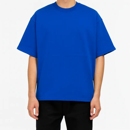 دورس مردانه آستین سه ربع، آبی پارچه سه نخ تو کرکی استایل شیک مناسب سرما 1404