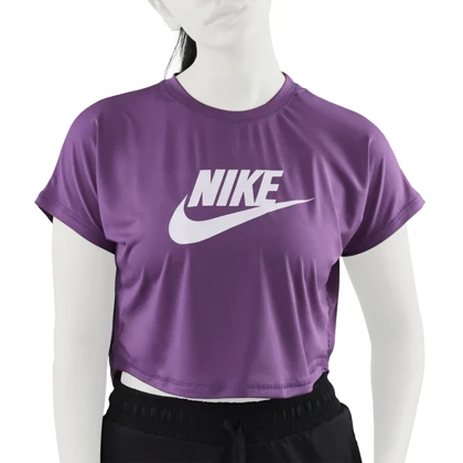 کراپ آستین کوتاه ورزشی زنانه نایک مدل VHD-3C337 بنفش