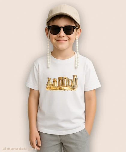 تیشرت بچگانه اصیل ایرانی طرح تخت جمشید کد 1001