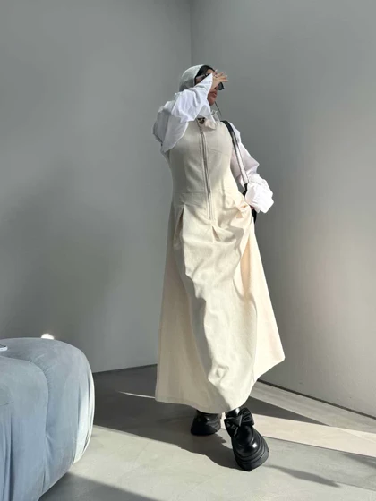 پیراهن بلند جلو زیپ