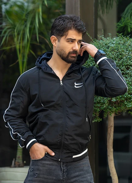 کاپشن دو نایک مشکی مردانه مدل Sina ویژه