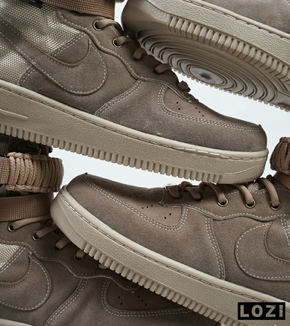 کفش کتانی ساق‌دار مردانه قهوه ای NIKE AIRFORCE AF1