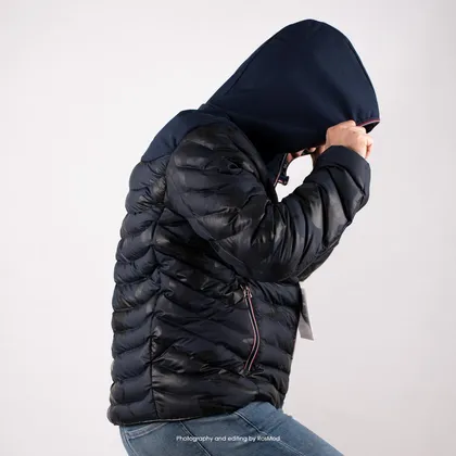 کاپشن مردانه سرمه ای تیره طرح ارتشی مونکلر