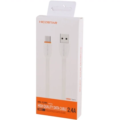 کابل تایپ سی هایکواستار Hicostar مدل HS-129C جریان 2.4 آمپر 1 متر