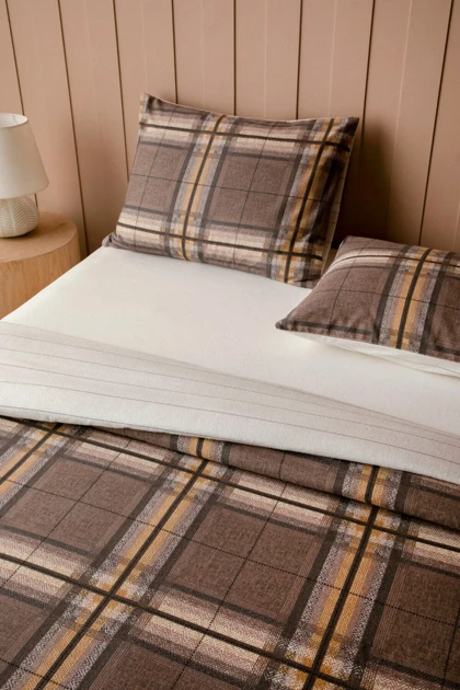 سرویس روتختی دو نفره English Home مدل Windsor Plaid پنبه پلی‌استر - قهوه‌ای