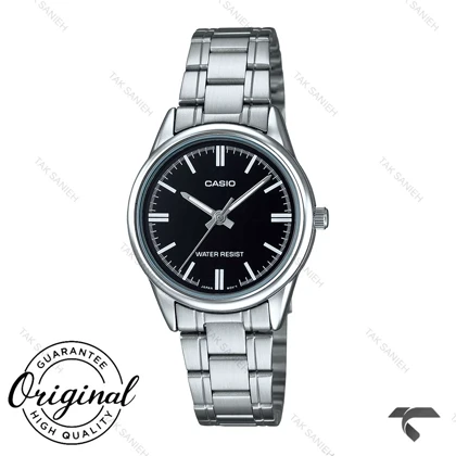 کاسیو زنانه LTP-V005D-1A سیلور صفحه مشکی Casio-10316-L