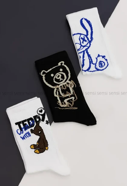 جوراب انگلیسی ساق‌دار پنبه کد1004996