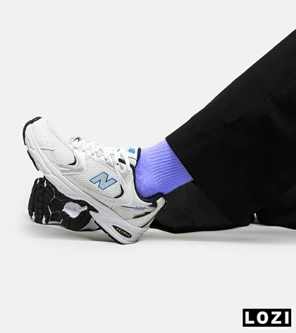 کفش کتانی مردانه و زنانه سفید نقره ای آبی NEW BALANCE 530