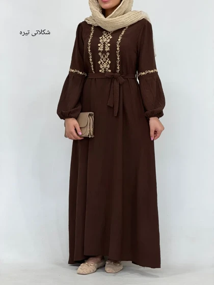 پیراهن بلند سوپرکلوش گلدوزی لعیا 1