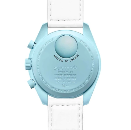 ساعت امگا سواچ اورانوس سفید آبی Omega Swatch to Uranus