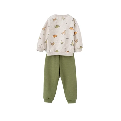 بلوز و شلوار پسرانه ایندیگو طرح داینو کد 23218