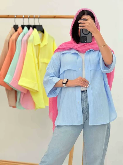 مانتو برش‌دار سر آستین دکمه