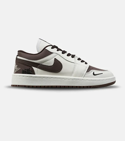 کفش کتانی ساق‌دار مردانه و زنانه کرم قهوه ای NIKE jordan 1 مدل 8797